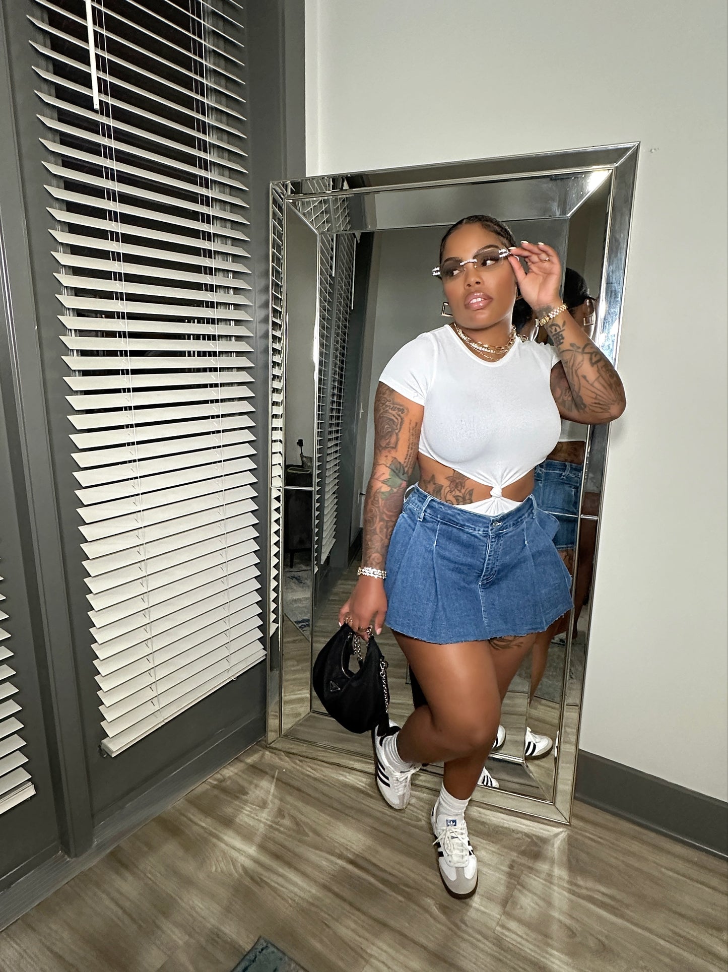 Demi — Medium Denim Skort