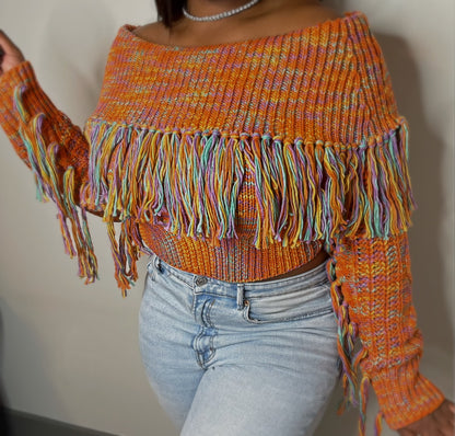 Off The Shoulder Fringe Top